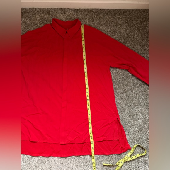 ADAY Something Cool Button Down in Chili Red Size Large Limited Edition Normcore - Picture 14 of 15